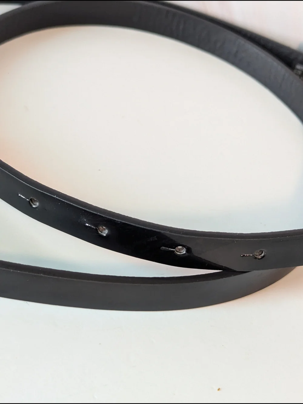 Patent Leather Black Bow Accent Women's Belt Size 18